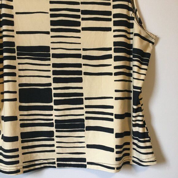 Vintage Y2K Canadian Creamed Honey and Black Stretchy Barcode Tank Top - Picture 4 of 14